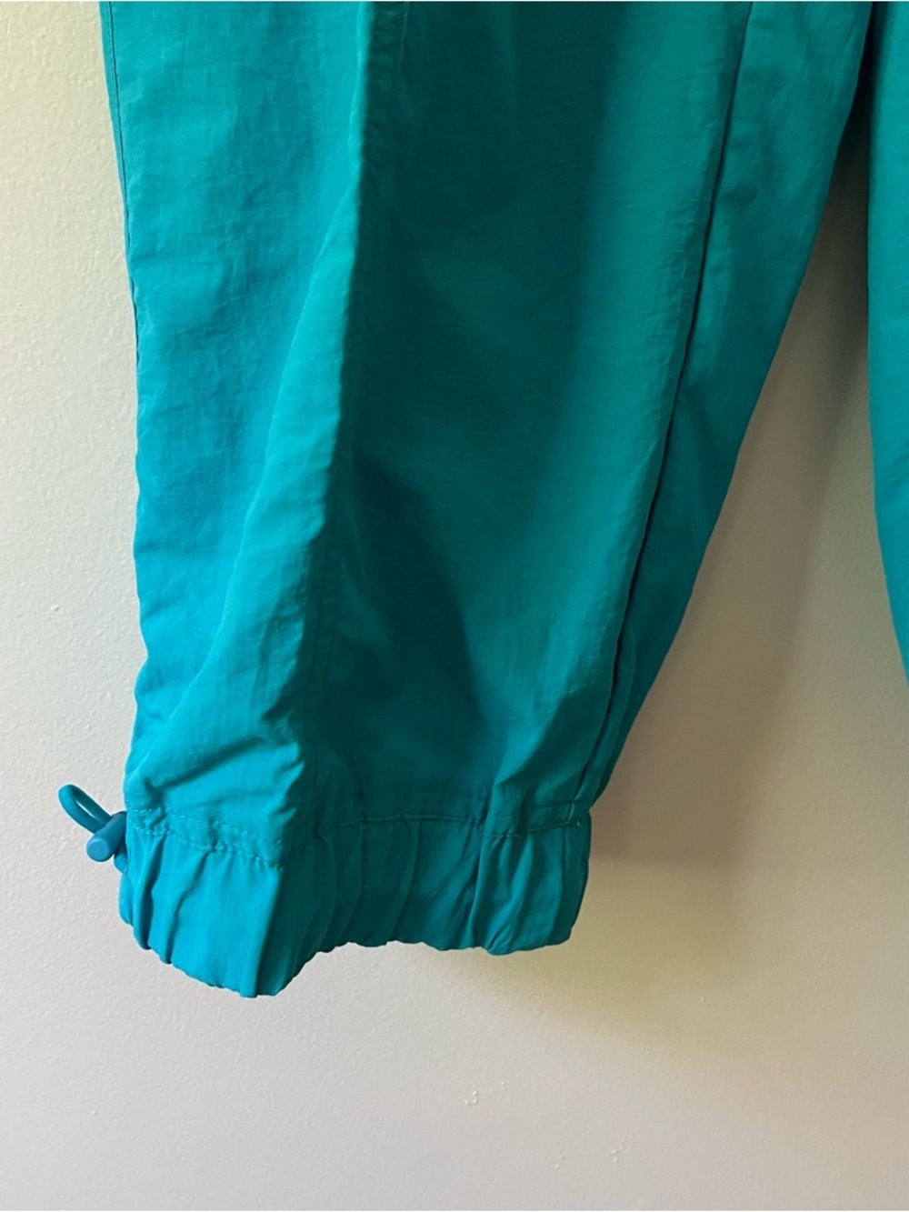 Zenana Nylon Parachute Pants Medium Aqua High Waisted Streetwear - Picture 3 of 7